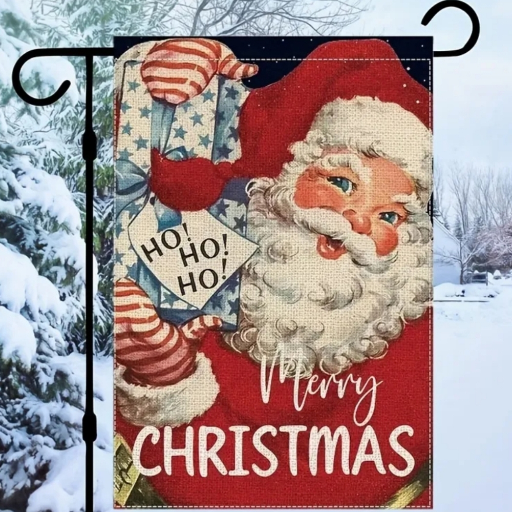 Festive Santa Christmas Garden Flag. NIP.
